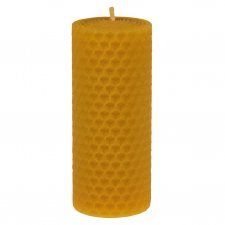 Candela cilindrica arrotolata in fogli di pura cera d'api
