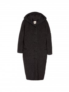 Cappotto lungo Alexa con cappuccio da donna in pura lana