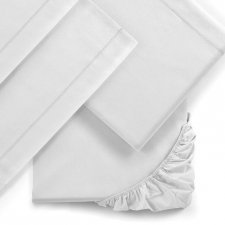 Lenzuola letto Matrimoniale Mymami in cotone bio Bianco Neve