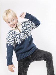 Maglione BUBA per bambini stile scandinavo in pura lana merino