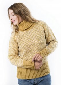 Maglione LILA stile scandinavo da donna in pura lana merino