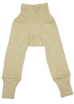 Pantaloni con fascia per bambini in lana, cotone bio e seta_105099