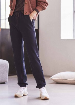 Pantaloni comodi da donna in cotone biologico - Nero_97436