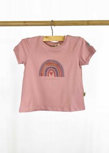 T-shirt arcobaleno Mother Nature per bambina in cotone biologico