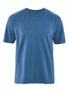 T-shirt Basic in Canapa e Cotone Biologico Blu Mare_93350