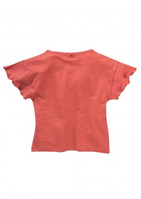 T-shirt con volant Lampone per bambina in cotone biologico_101832