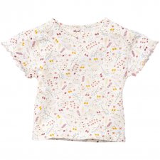 T-shirt con volant Prato Fiorito per bambina in cotone biologico