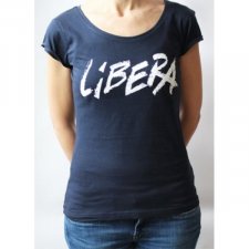 T-shirt Donna Libera blu in cotone biologico equo