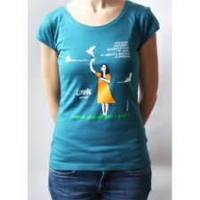 T-shirt Donna Libera con vignetta in cotone biologico equo