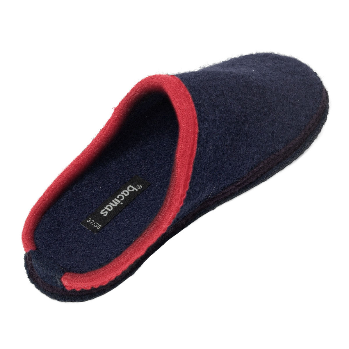 Pantofole in pura lana cotta Blu-Rosso_85735