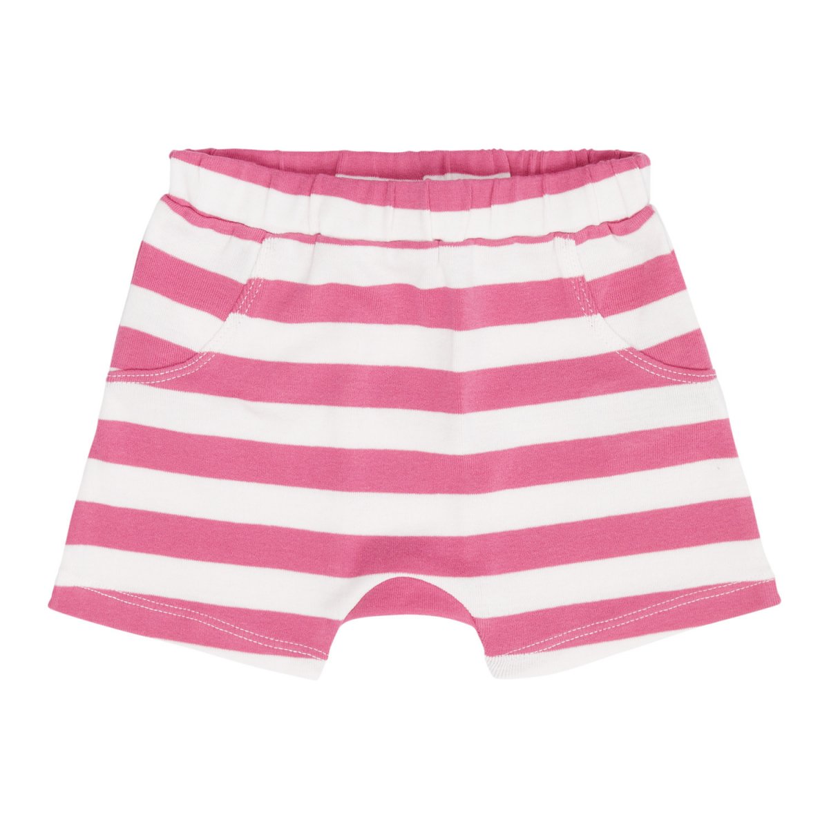 Pantaloncini Retro righe rosa per bimba in puro cotone biologico_93006