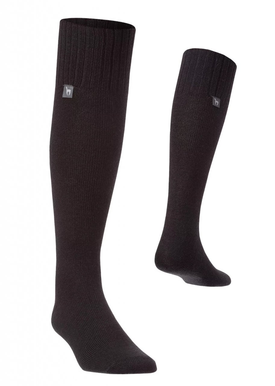 Unisex black alpaca knee socks