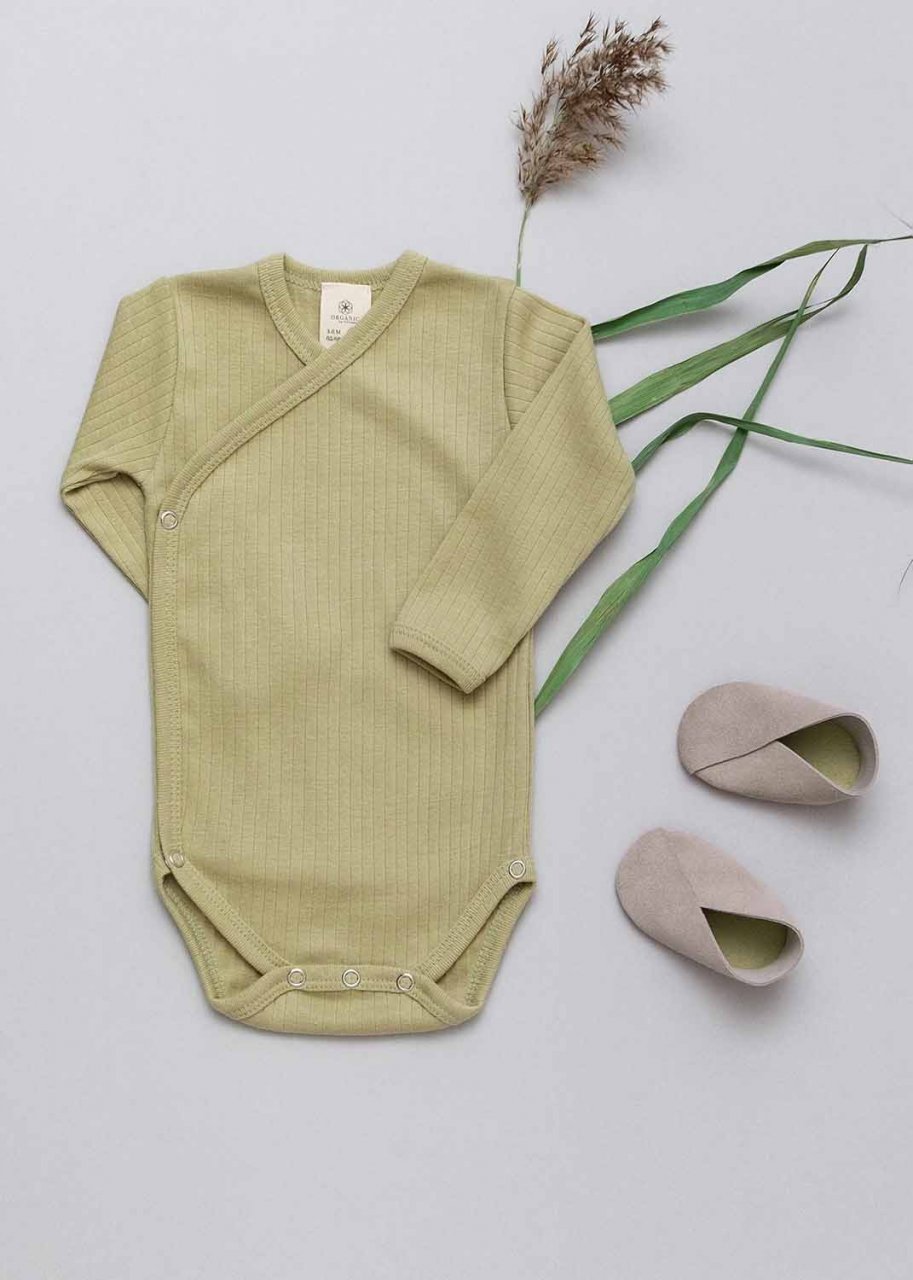 Body Kimono a costine per neonati in puro cotone biologico