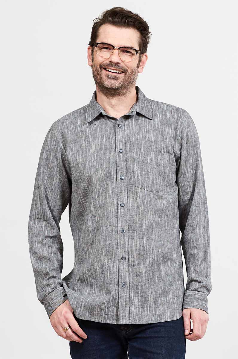 Camicia da uomo Textured in Cotone Equosolidale
