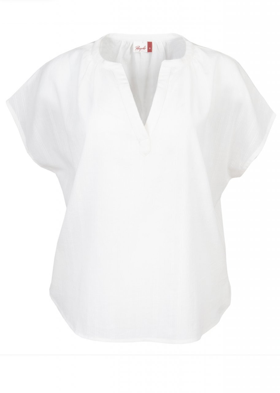Camicia estiva bianca da donna in cotone biologico