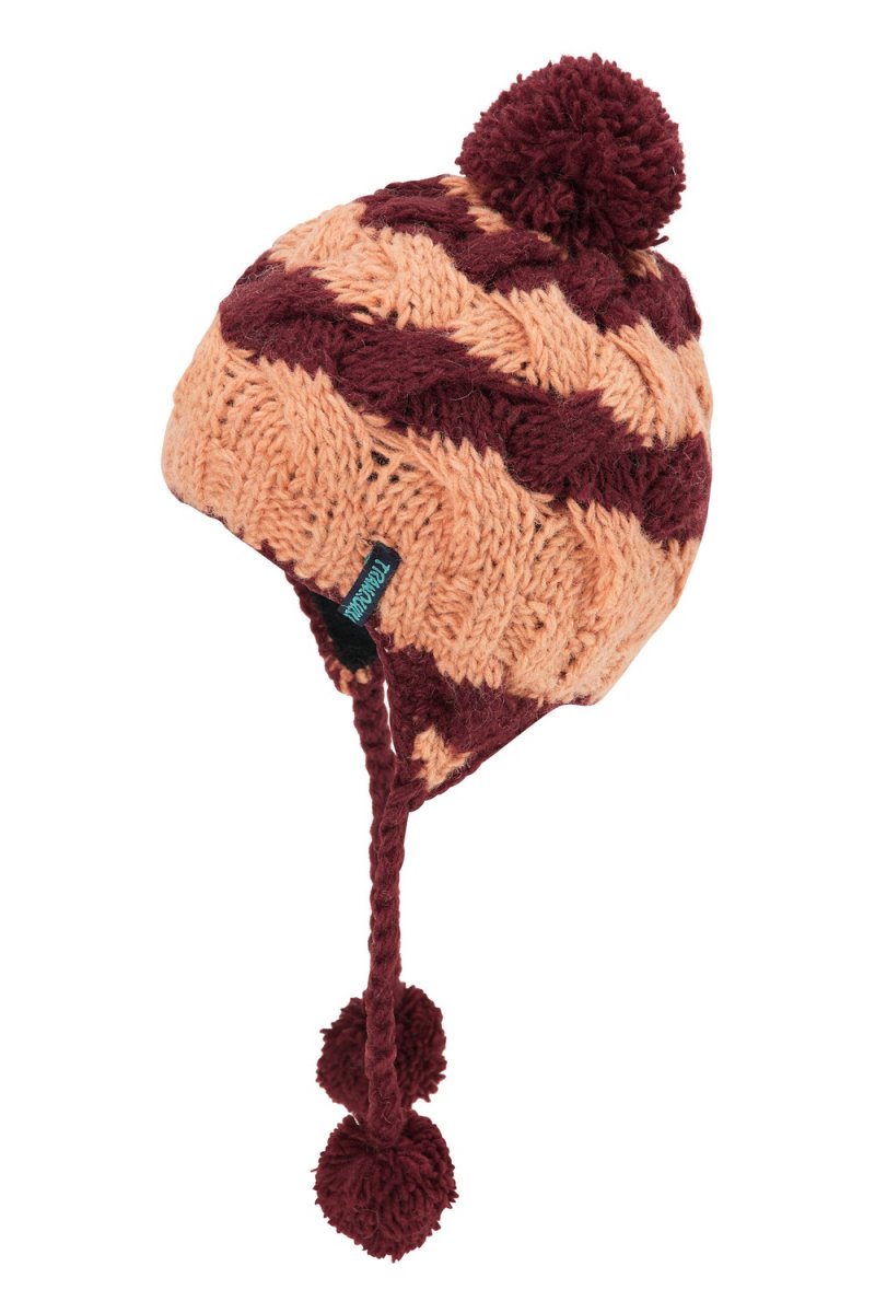 Cappello con paraorecchie per bambini in lana naturale