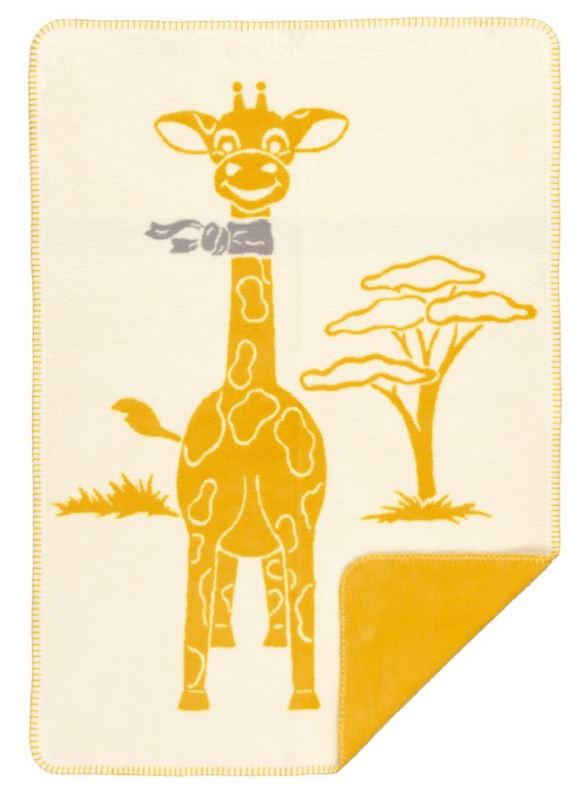 Copertina calda Gringo Giraffa in pile di cotone biologico 75x100