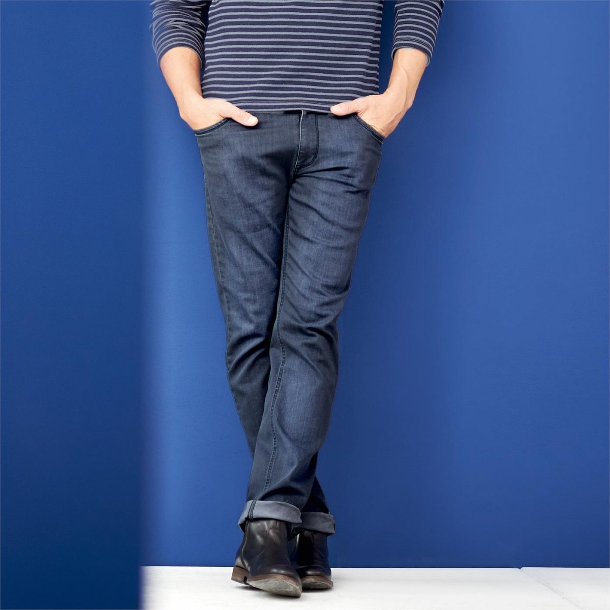 Jeans uomo Bosco in cotone biologico dark blue denim