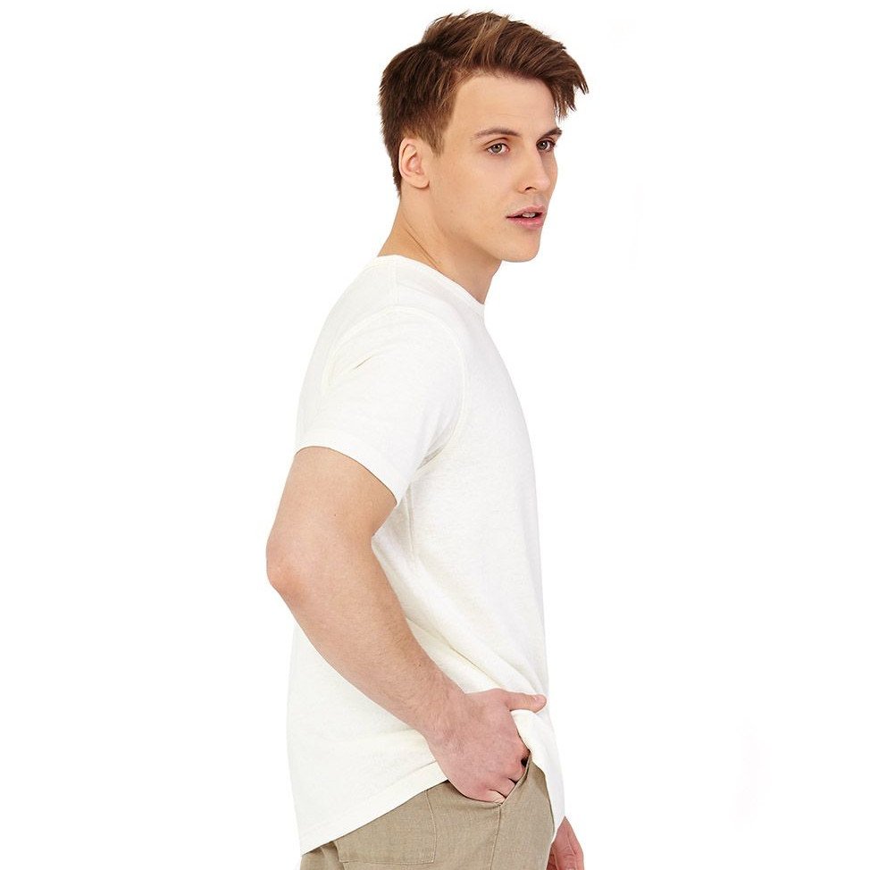 T-shirts uomo Bianco Naturale manica corta in canapa