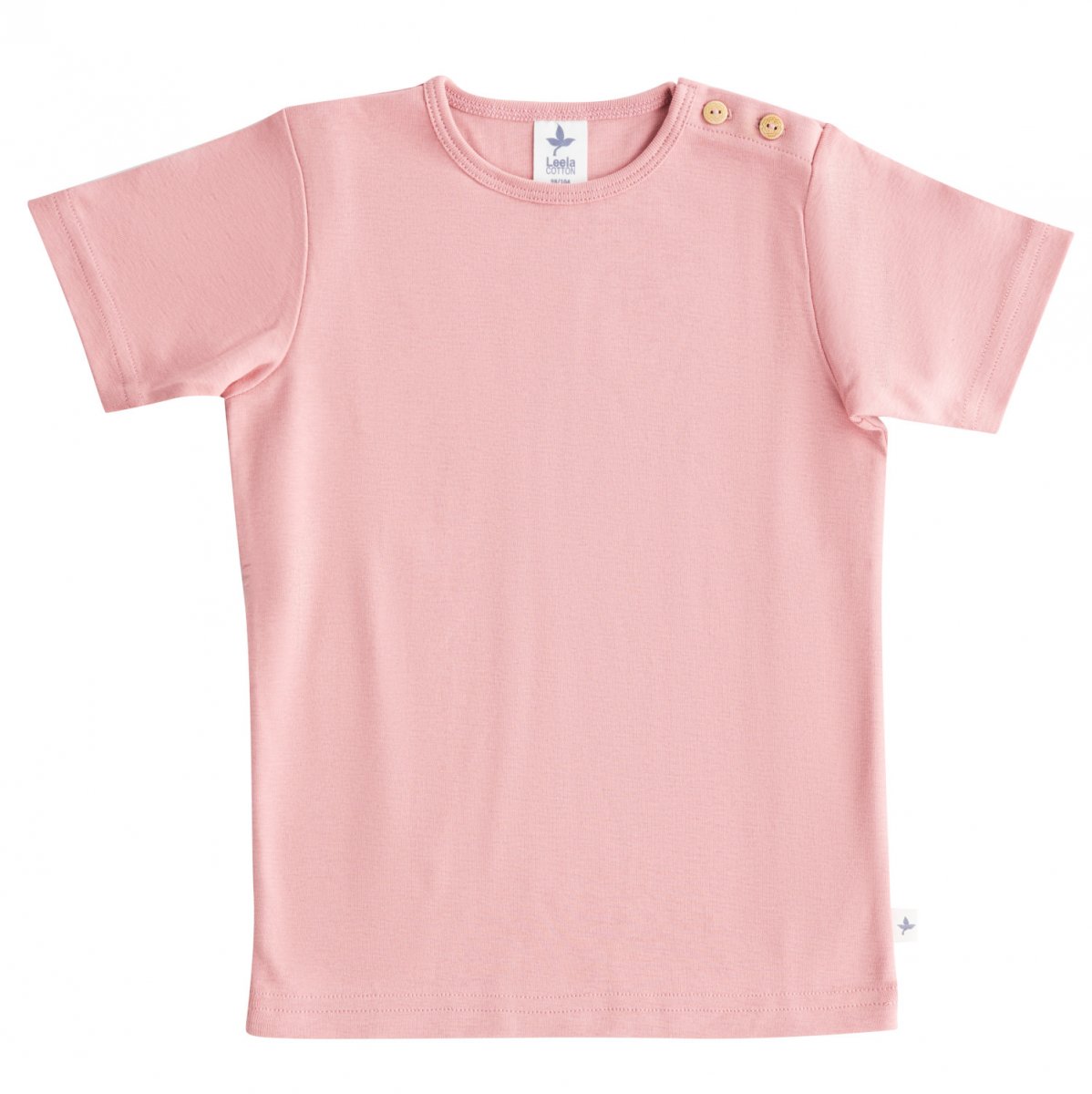 Maglietta T-shirt rosa antico 100% cotone biologico