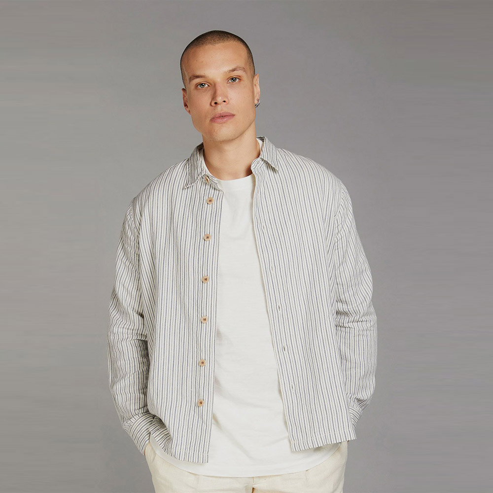 DELLER men's striped shirt in 100% Organic Cotton