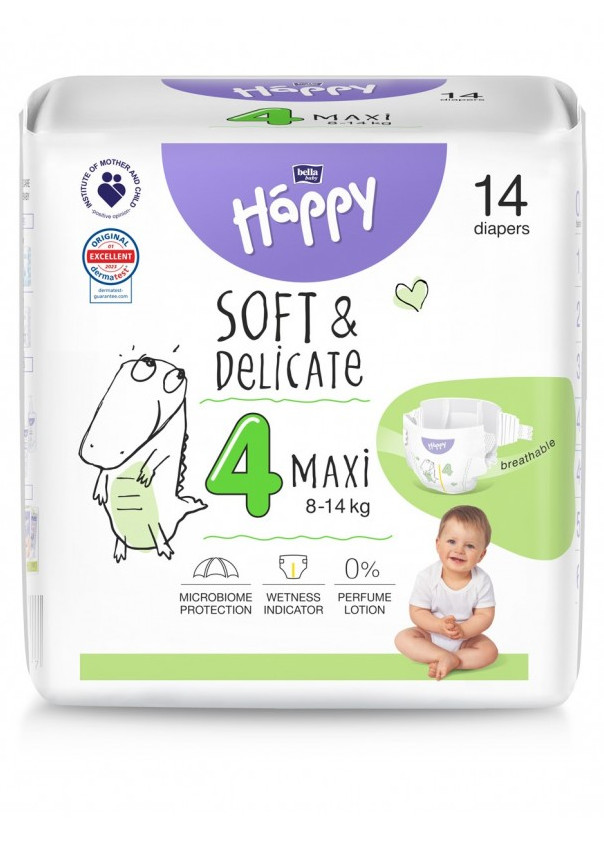 Pannolini Happy BellaBaby - 4 Maxi 8/14 kg 14 pezzi