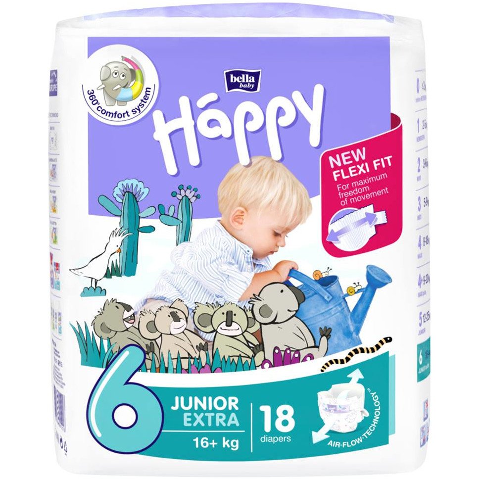 Pannolini Happy BellaBaby - 6 Junior extra 16+kg 18 pezzi