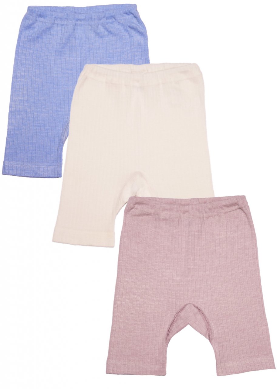 Pantaloncini per bambini in lana, cotone bio e seta