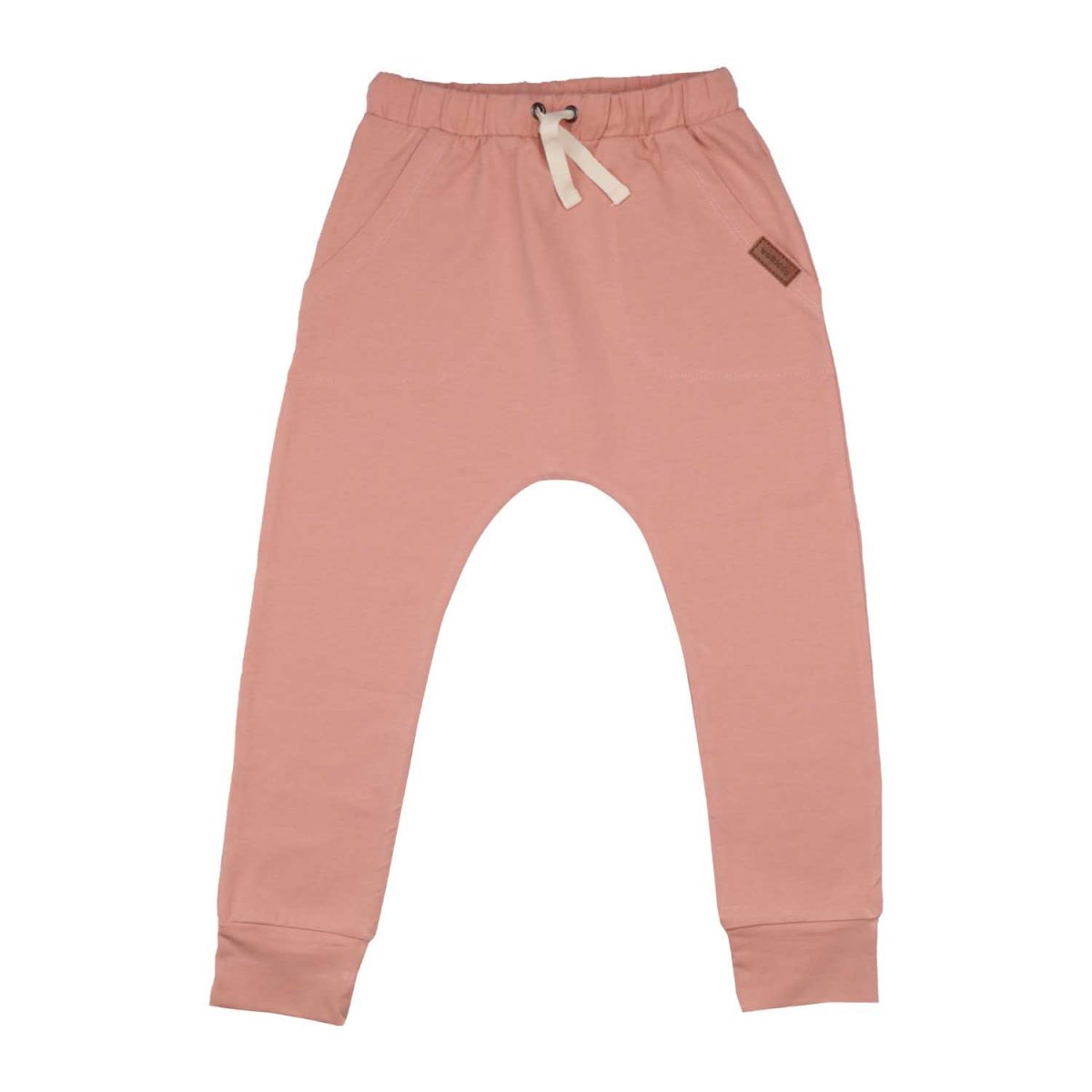 Pantaloni Baggy rosa chiaro per bambine in cotone biologico