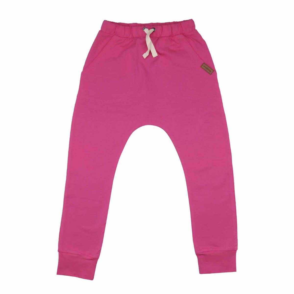 Pantaloni Baggy rosa scuro per bambine in cotone biologico
