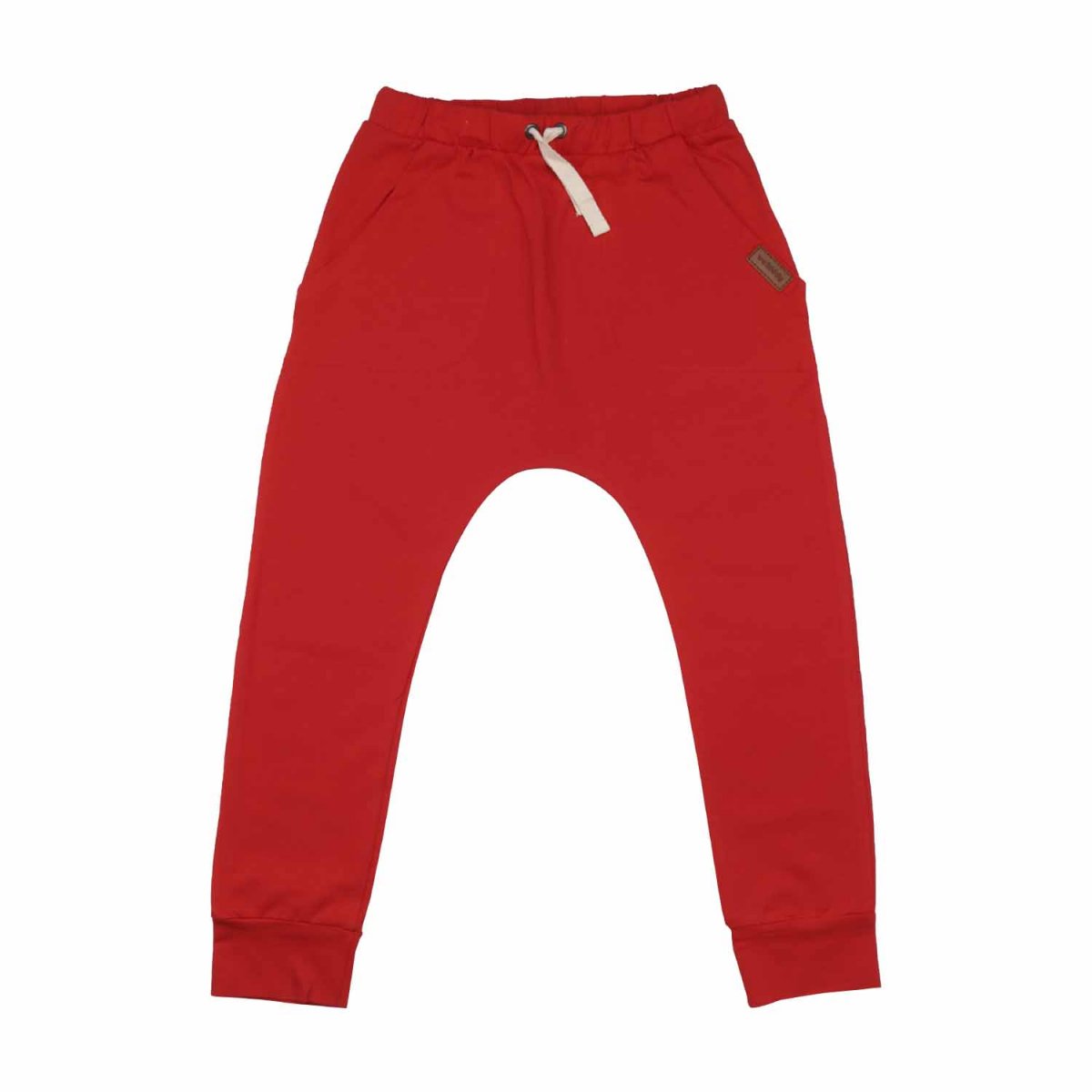 Pantaloni Baggy rosso per bambini in cotone biologico