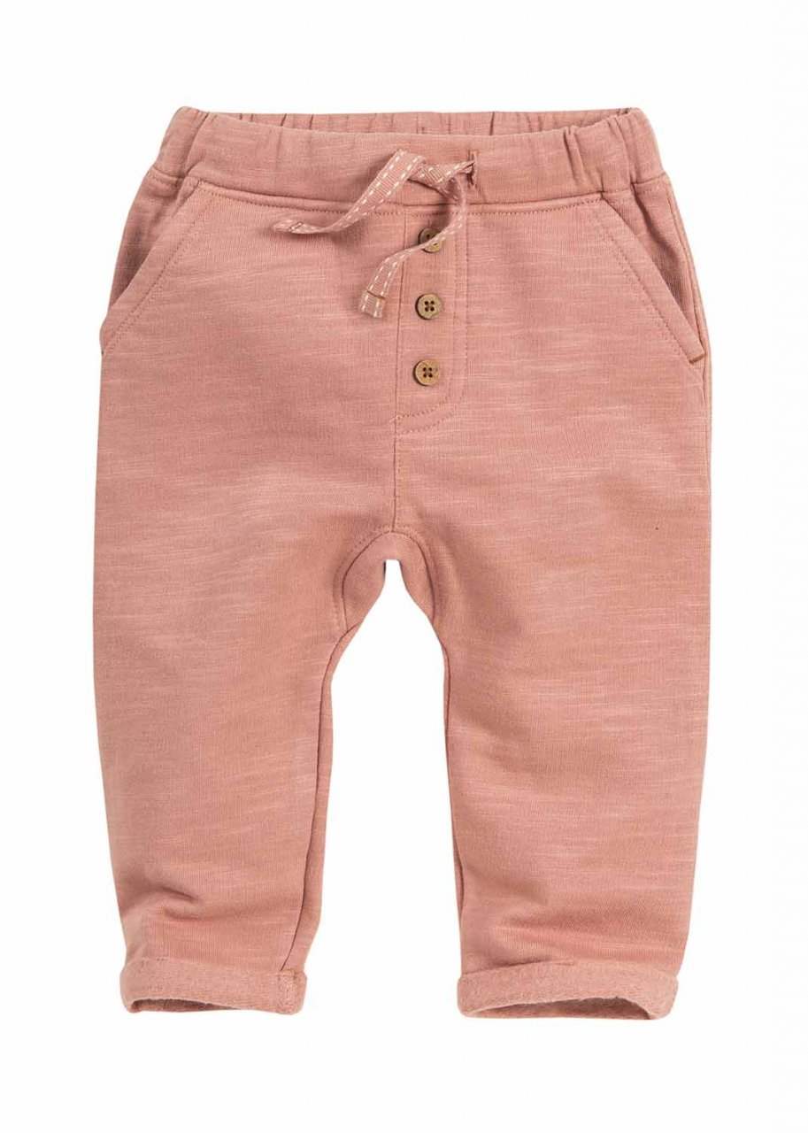 Pantaloni felpati rosa per bambine in puro cotone biologico