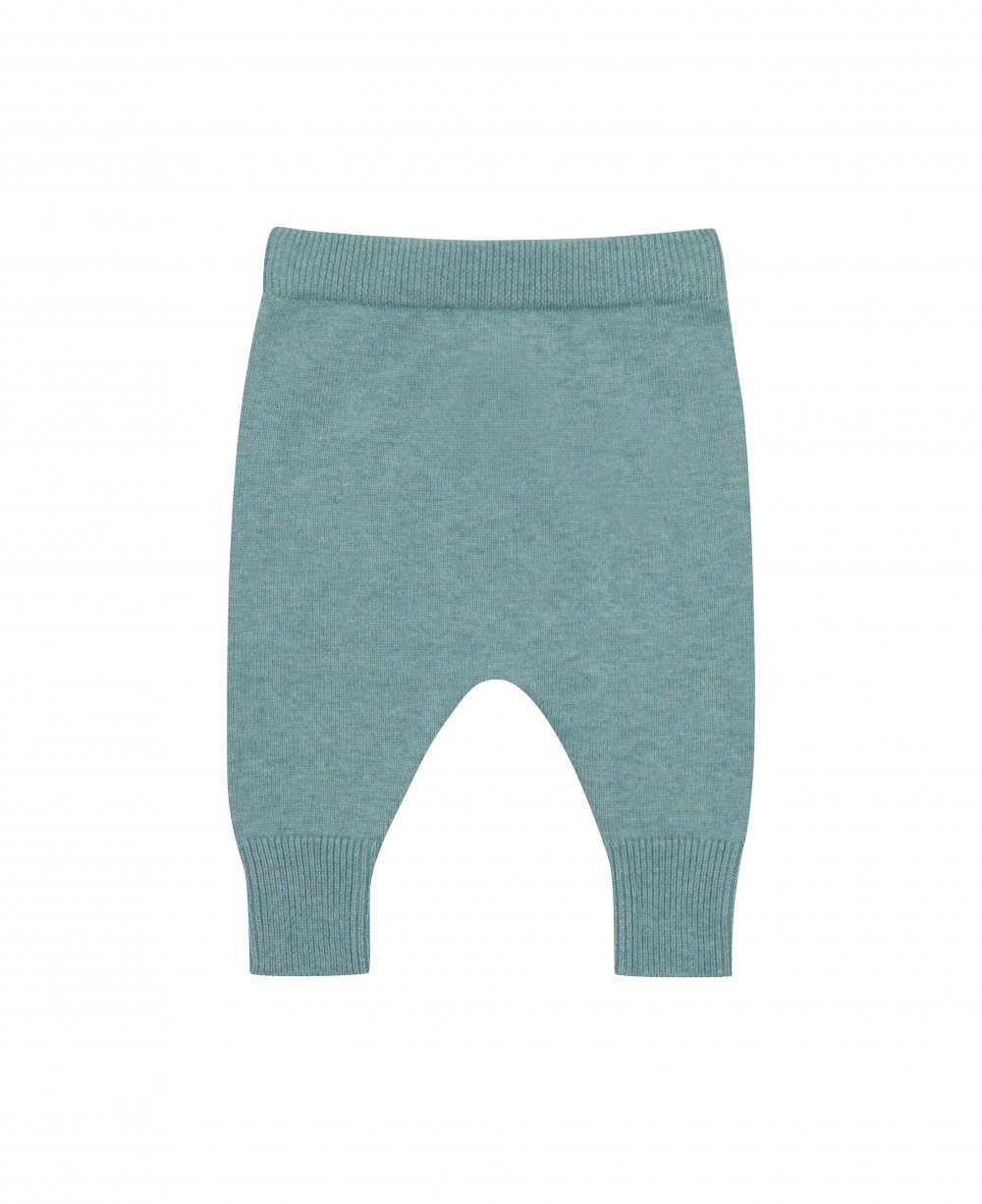 Pantaloni Harem Verde acqua per neonati in cotone biologico e lana
