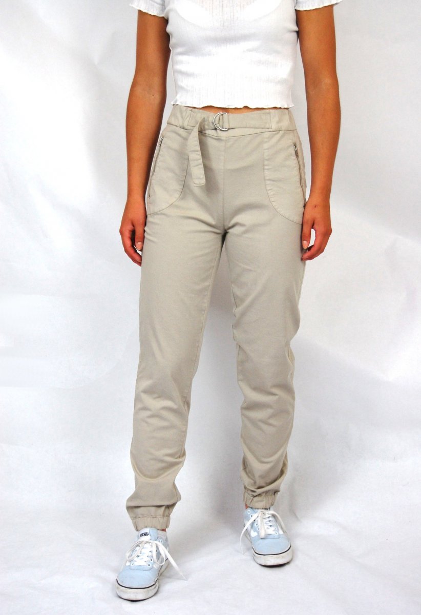 Pantaloni Monia con cintura da donna in cotone biologico