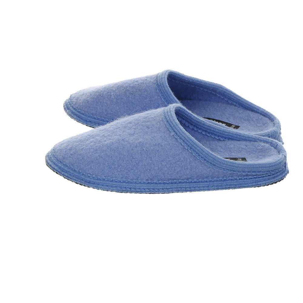 Pantofole in pura lana cotta Azzurro