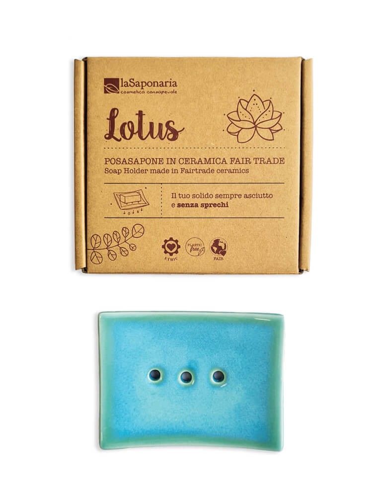 Portasapone Lotus in ceramica equosolidale