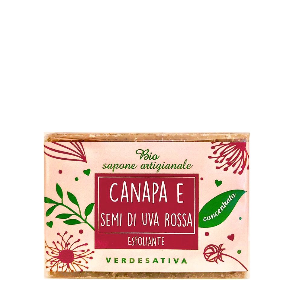 Sapone concentrato esfoliante Canapa e Uva rossa Bio Vegan
