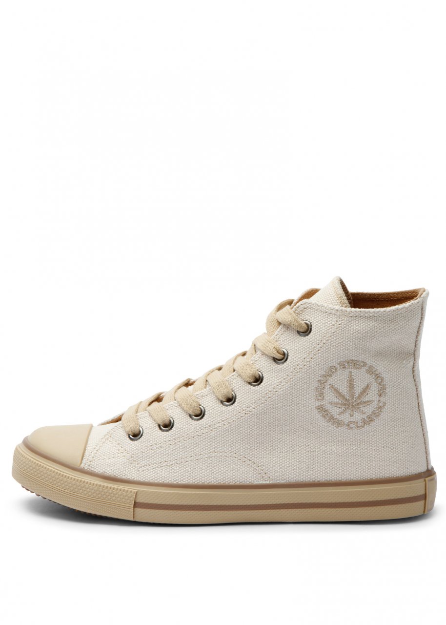 Scarpe Trainer High BILLY Offwhite unisex in canapa Vegan