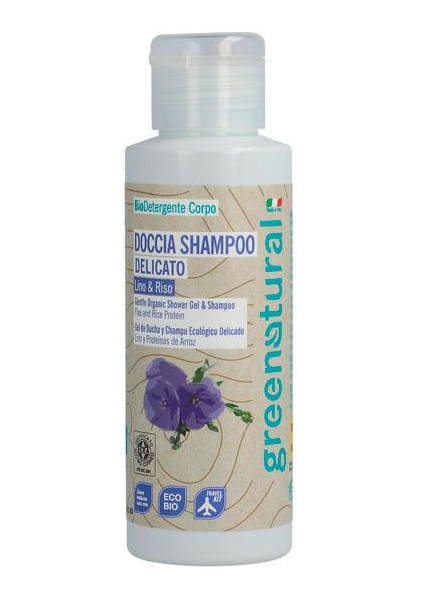 Shampoo doccia eco-bio Lino e proteine del Riso - 100ml