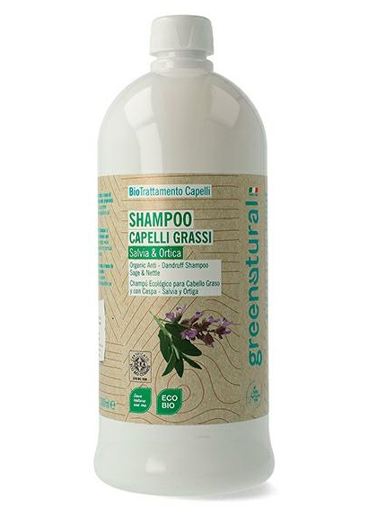 Shampoo eco-bio capelli grassi e forfora Salvia e Ortica - 1lt