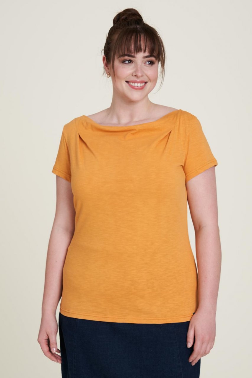 T-shirt a Cascata Sundial da donna in cotone biologico organico