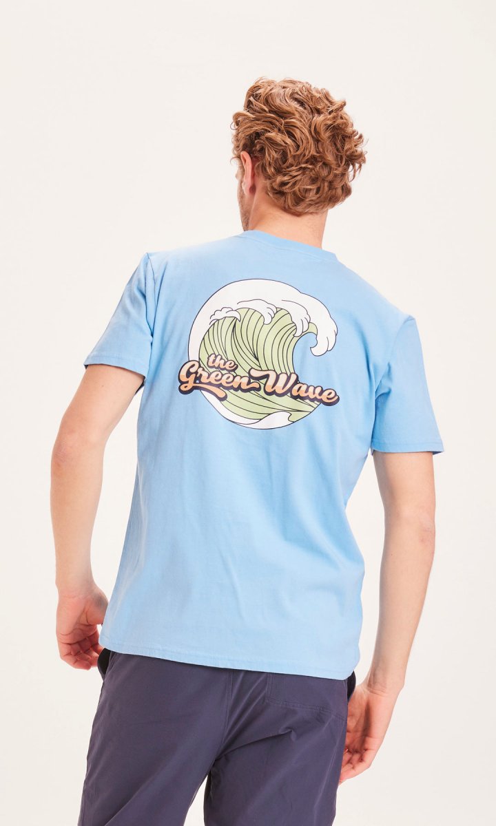 T-shirt Alder Green Wave da uomo in puro cotone biologico