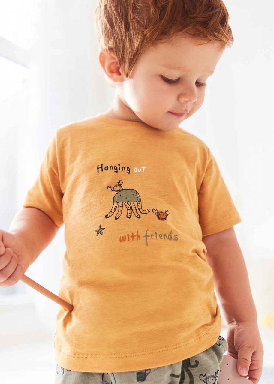 T-shirt animali marini per bambino in puro cotone biologico