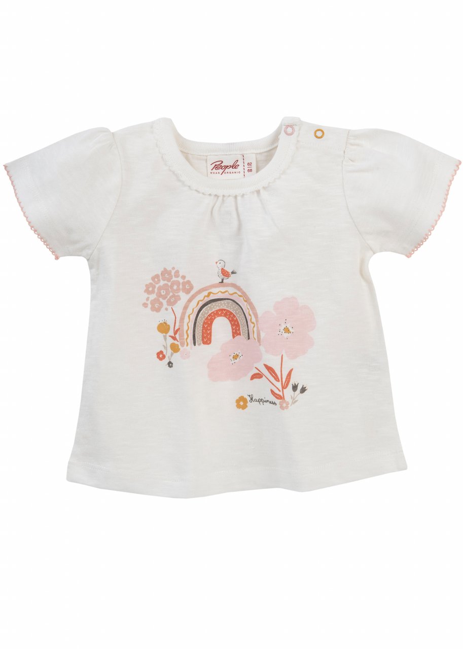 T-shirt Arcobaleno per bambina in cotone biologico