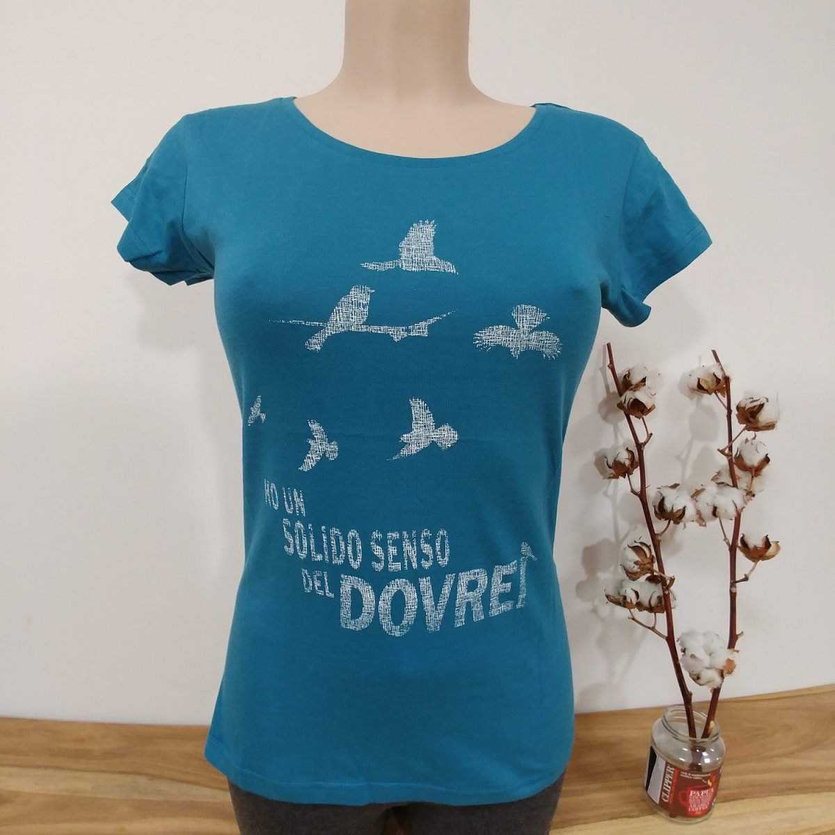 T-shirt Donna "senso del Dovrei" in cotone biologico equo
