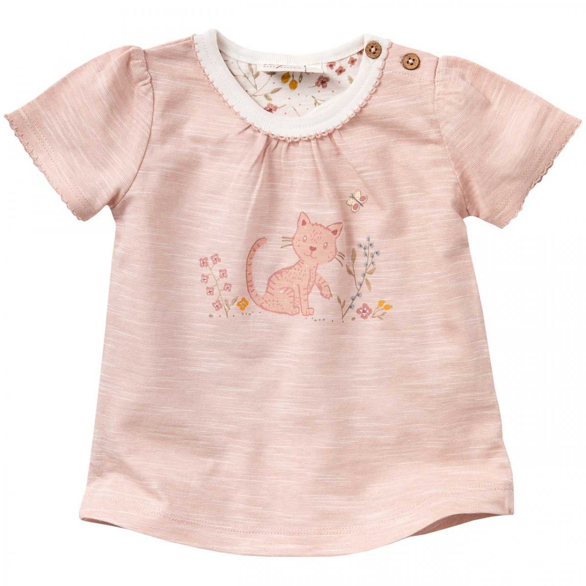 T-shirt Gattino per bambina in puro coton biologico