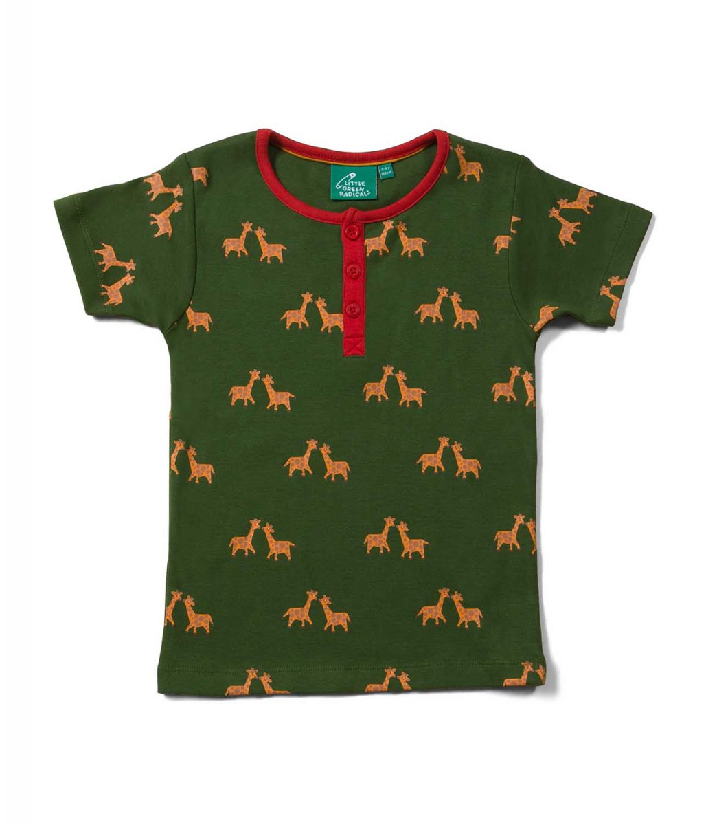 T-shirt per bambini Giraffe a serafino puro cotone biologico