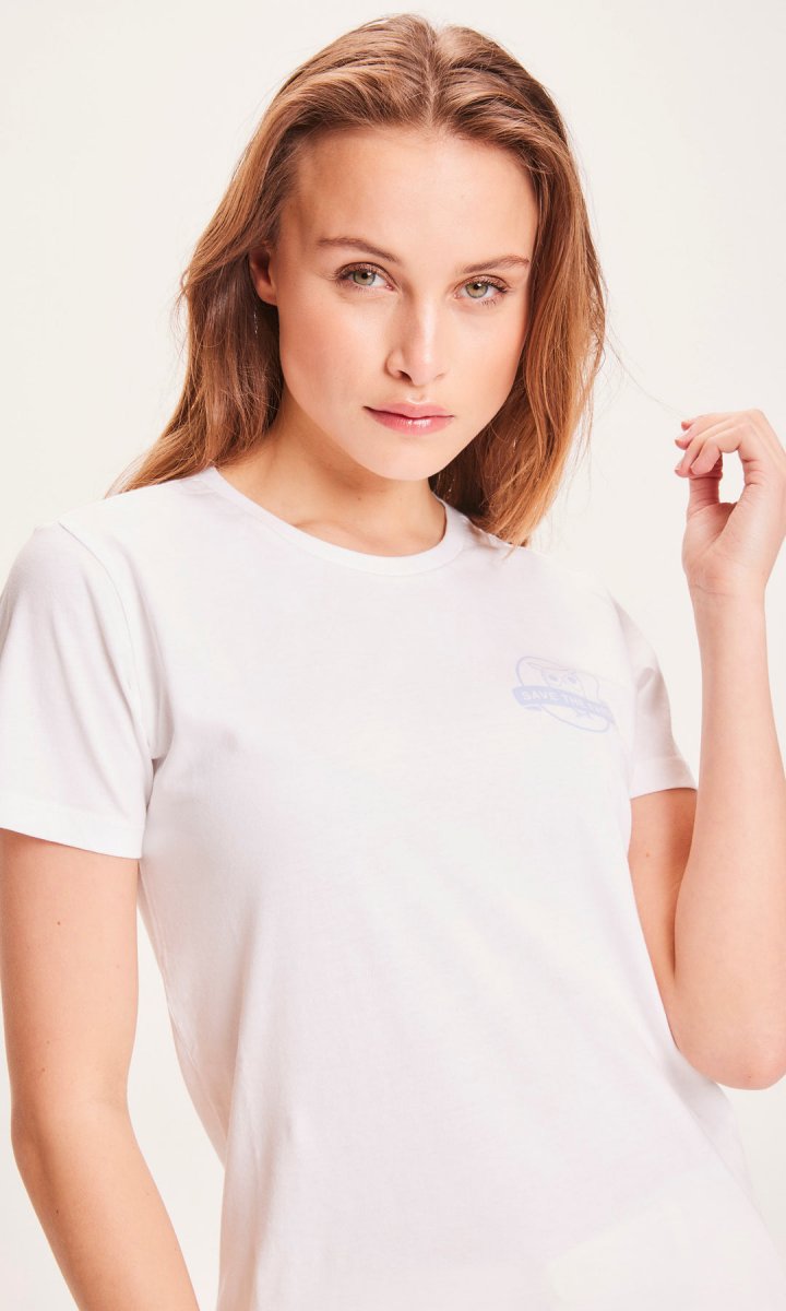 T-shirt ROSA Save the Earth da donna in puro cotone biologico