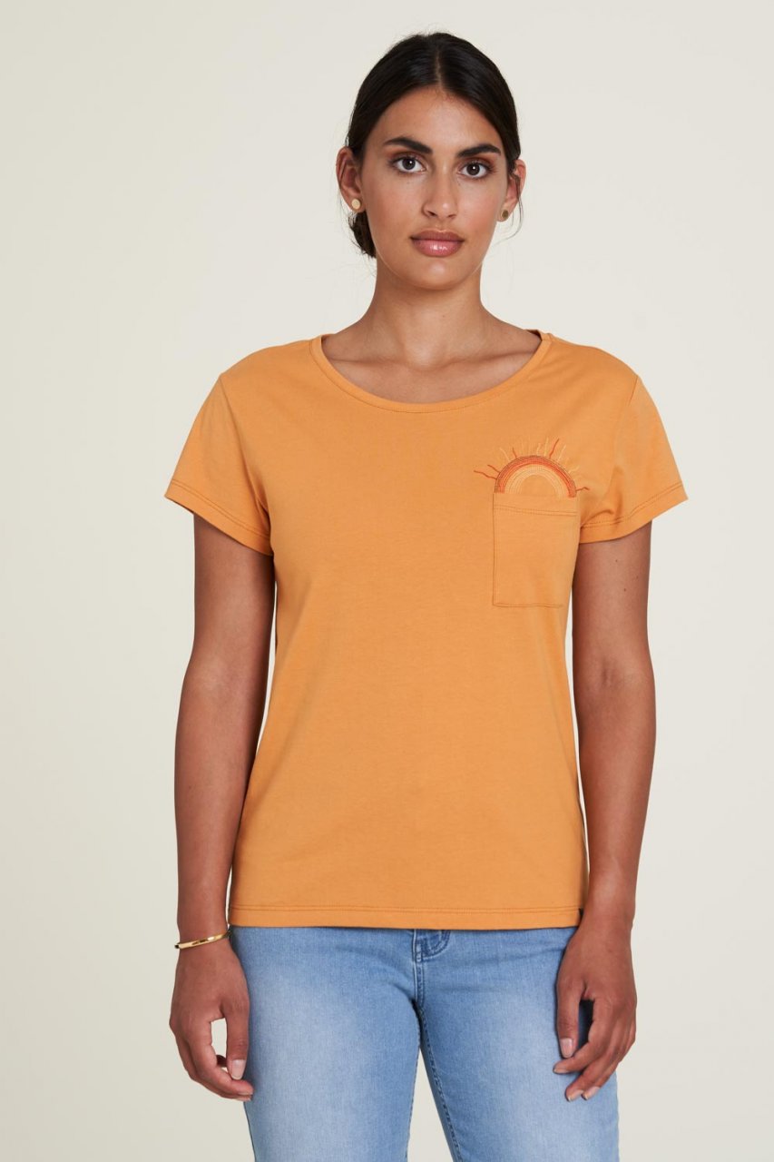 T-Shirt Sundial con taschino da donna in cotone biologico organico