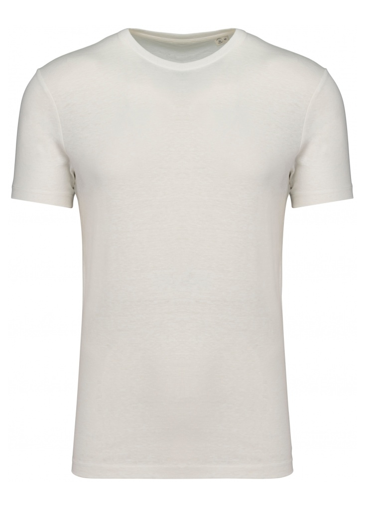 T-shirt unisex  CHARLIE in cotone biologico e lino - Avorio